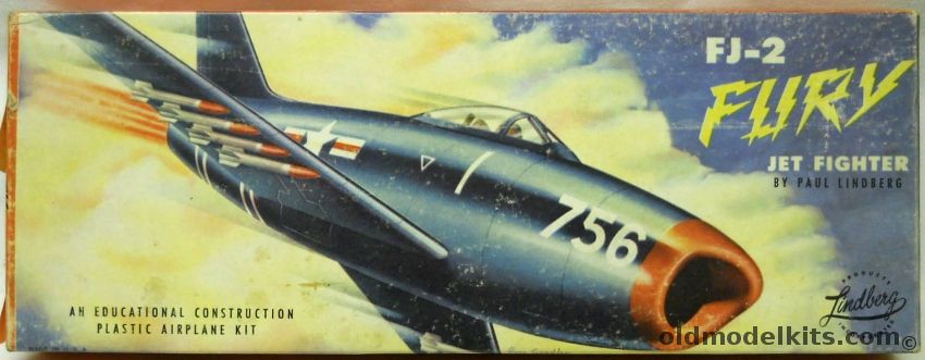 Lindberg 1/48 FJ-2 Fury Jet Fighter - First Logo Small Box Issue, 516 plastic model kit
