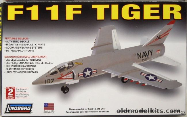 Lindberg 1/48 Grumman F11F-1 Tiger - (F11F F11F1), 70504 plastic model kit