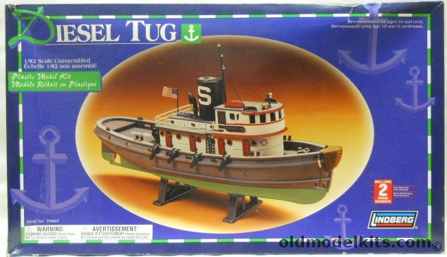 Lindberg 1/76 Diesel Tugboat - (ex-Pyro Sea Going Diesel Tugboat Despatch No. 9 of Standard Oil), 70897 plastic model kit