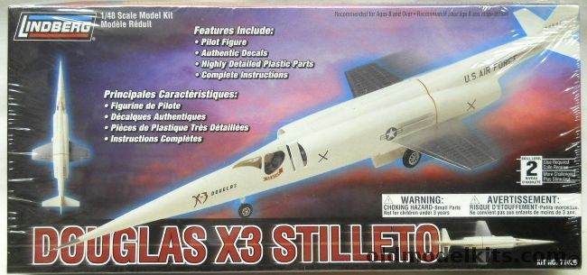 Lindberg 1/48 Douglas X-3 Stiletto - High Speed Research Aircraft, 71425 plastic model kit