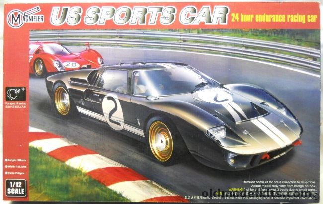 Magnifier 1/12 Ford GT40 LeMans Winner - With KA Models Resin Seats / Decalcas Ford GT Dashboard Decals / Decals For #2 LeMans Winner - US Sports Car - (Trumpter), MAG00019 plastic model kit