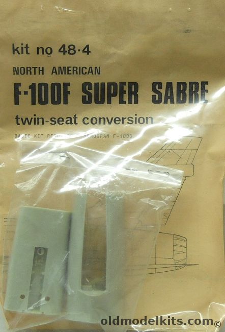 Maintrack 1/48 F-100F Super Sabre Twin Seat Conversion Kit  - For Monogram F-100 - Bagged, 48-4 plastic model kit