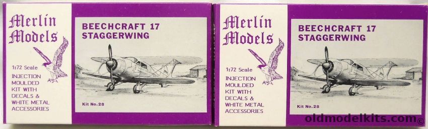 Merlin Models 1/72 TWO Beechcraft 17 Staggerwing, 28 plastic model kit