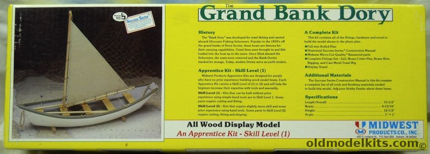Midwest 1/16 The Grand Banks Dory - Success Series - 15.5 Inches Long, 966 plastic model kit
