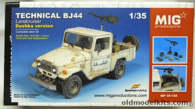 Mig Productions 1/35 Technical BJ44 Landcruiser Dushka Version - Middle East / Gulf War 1 And 2 / Africa / Afghanistan, MP35-138 plastic model kit
