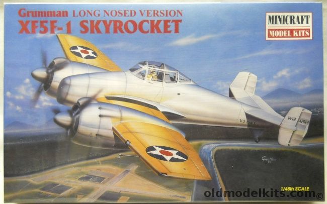 Minicraft 1/48 Grumman XF5F-1 Skyrocket - Long Nosed Version - (XF5F1), 11628 plastic model kit