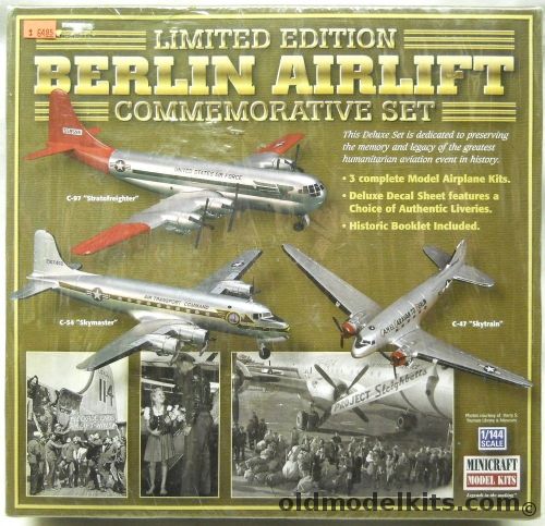 Minicraft 1/144 Berlin Airlift Commemoration Set C-97 Stratofreighter / C-54 Skymaster / C-47 Skytrain, 20004 plastic model kit