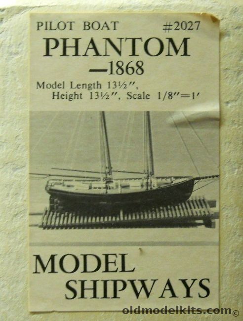 Model Shipways HO Phantom - New York Pilot Boat - 13.5 Inch Long Wood and Metal HO Scale Ship Kit, 2027 plastic model kit