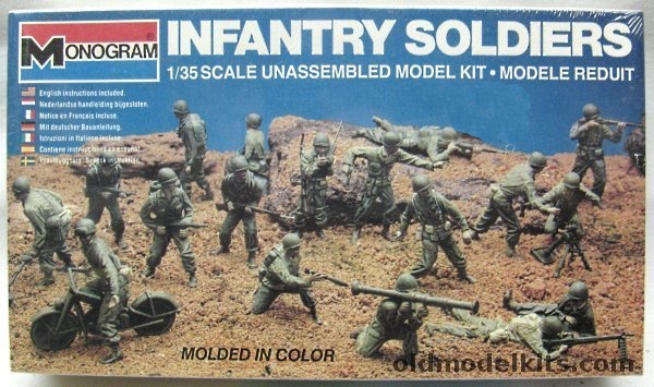 Monogram 1/35 Infantry Soldiers - 18 US Army Military Figures - (The Fabulous G.I.s), 6304 plastic model kit