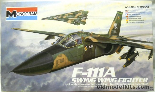 Monogram 1/48 F-111A Swing Wing Fighter, 5804 plastic model kit
