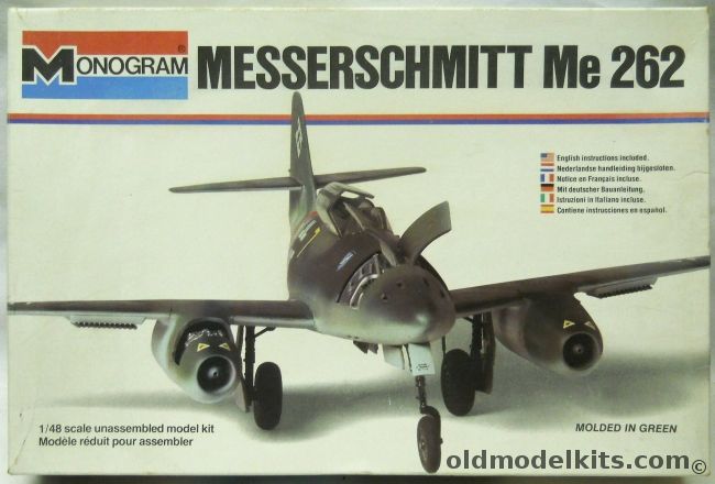 Monogram 1/48 Messerschmitt Me-262 - White Box Issue, 5410 plastic model kit