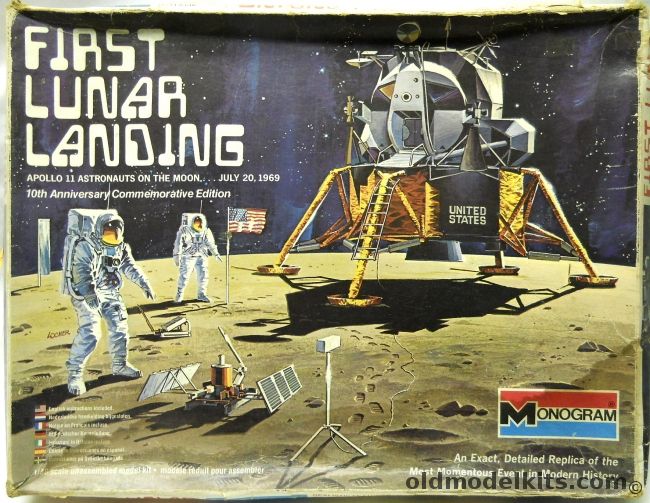 Monogram 1/48 First Lunar Landing - Apollo 11 Astronauts On The Moon, 5503 plastic model kit