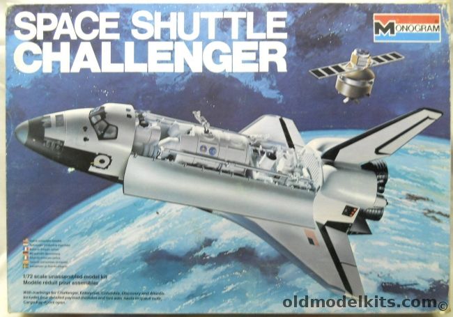 Monogram 1/72 Space Shuttle Challenger - Also With Decals For Columbia / Discovery / Enterprise / Atlantis, 5702 plastic model kit