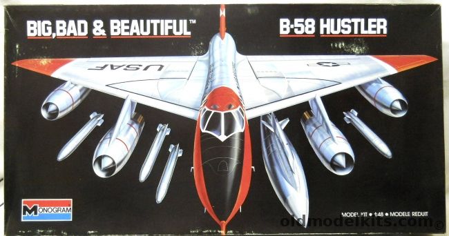 Monogram 1/48 B-58 Hustler Big Bad and Beautiful - Ginger And Prototype 50660, 5705 plastic model kit