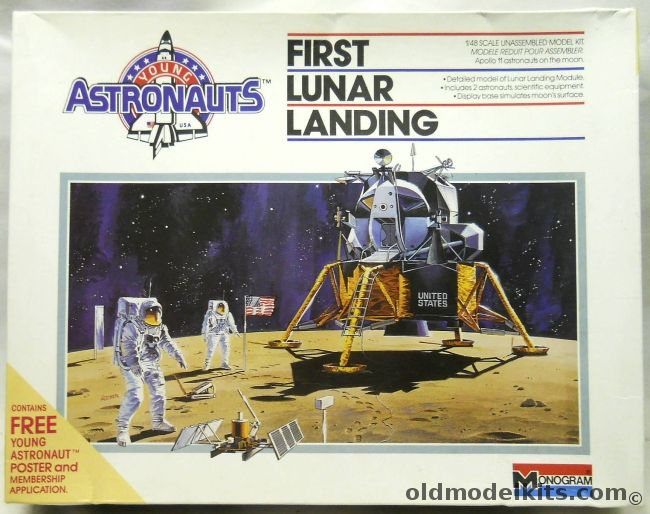 Monogram 1/48 First Lunar Landing Apollo 11 Astronauts on the Moon - With Poster, 5901 plastic model kit