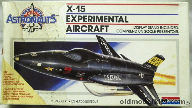 Monogram 1/72 X-15 Experimental Aircraft - Young Astronauts Issue With Poster, 5908 plastic model kit