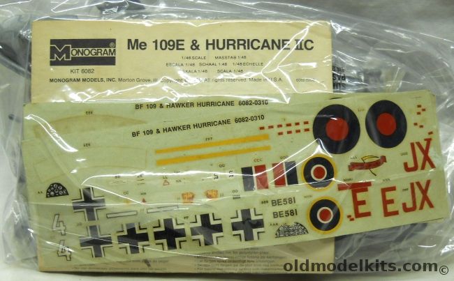 Monogram 1/48 TWO Hawker Hurricane - Mk IIA/Mk IIB/Mk IIC/Mk IID/Mk IV - Bagged, 6082 plastic model kit
