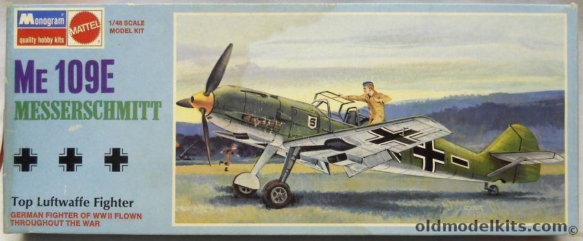 Monogram 1/48 Messerschmitt Me-109 - Blue Box Issue - (Bf-109), 6800-0100 plastic model kit