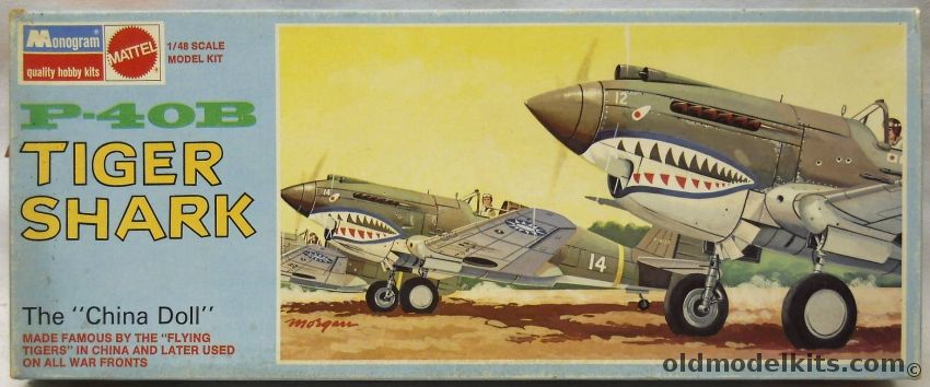 Monogram 1/48 P-40B Tiger Shark - The China Doll - Chinese / USAAF / RAF - Blue Box Issue, 6803-0100 plastic model kit