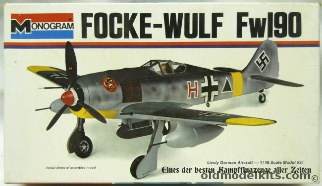Monogram 1/48 Focke-Wulf FW-190 - White Box Issue - A-8/R-3 / A-7/R2 / A7/R3 / A-5/U8 / A-8/R1 / A-5/U3 Tropical, 6804-0125 plastic model kit