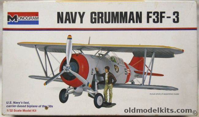 Monogram 1/32 Navy Grumman F3F-3 - (F3F3) White Box Issue, 6851-0225 plastic model kit