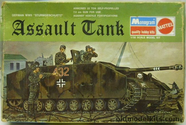 Monogram 1/32 German WWII Sturmgeschuetz IV L/48 Assault Tank, 6861 plastic model kit