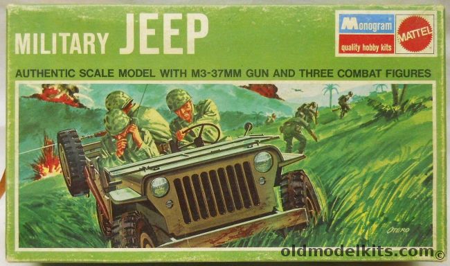 Monogram 1/35 TWO Military Jeep with M3-37MM Gun and 3 Soldiers, 6864 plastic model kit
