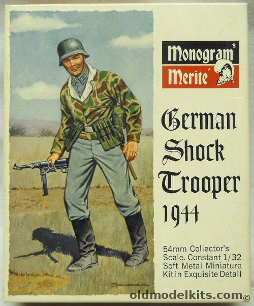 Monogram 1/32 German Shock Trooper 1944 - 54mm Collectors Scale Metal Figure Merite Series, 807-250 plastic model kit