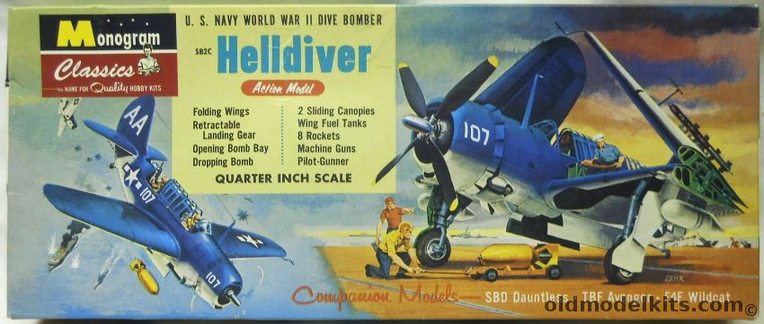 Monogram 1/48 SB2C Helldiver Dive Bomber, 85-0069 plastic model kit