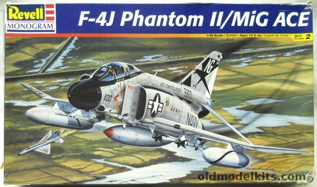 Monogram 1/48 F-4J Phantom II MIG ACE - with Cunningham and Driscoll Markings, 85-5813 plastic model kit