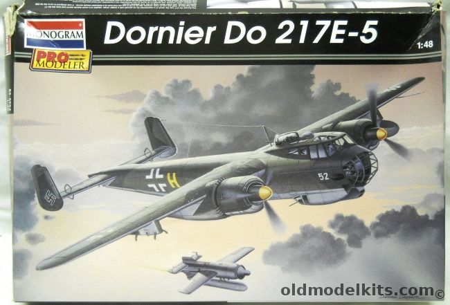 Monogram 1/48 Dornier Do-217E-5 Pro Modeler With Verlinden Detail Set - With HS-293 Guided Missiles - (Do217), 85-5954 plastic model kit
