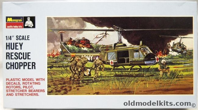 Monogram 1/48 Huey Rescue Chopper - UH-1B Iroquois Ambulance Helicopter, PA152 plastic model kit