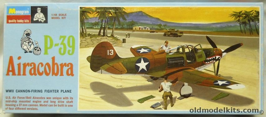Monogram 1/48 P-39 Airacobra P-400 / P-39D-1 / P-39D-2 / P-39L-1, PA227-150 plastic model kit