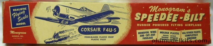 Monogram Speedee-Bilt Vought F4U-5 Corsair - Flying Scale Model - (F4U5), G14 plastic model kit