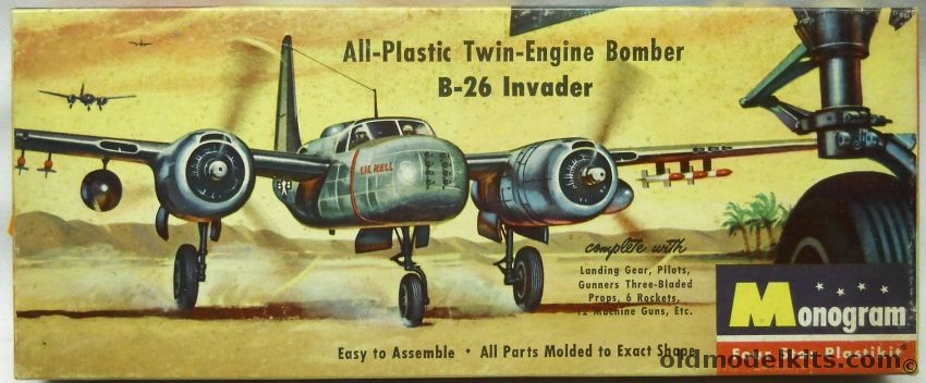 Monogram 1/67 B-26 Invader - Four Star Issue  / True Second Issue, P6-98 plastic model kit