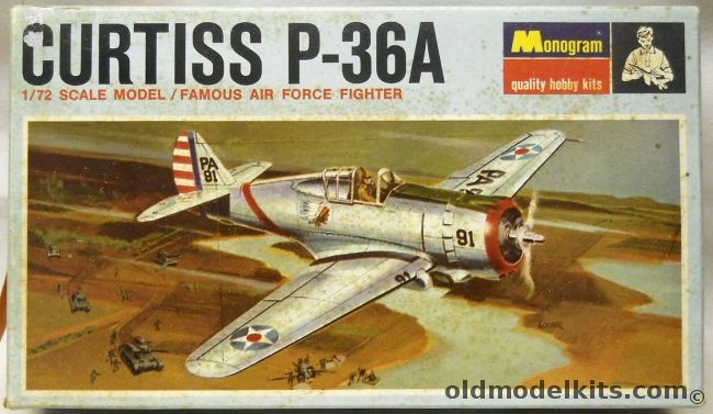 Monogram 1/72 TWO Curtiss P-36A Blue Box Issue, PA145-70