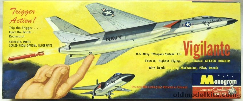 Monogram 1/76 A3J Vigilante - Four Star Issue, PA53-98 plastic model kit