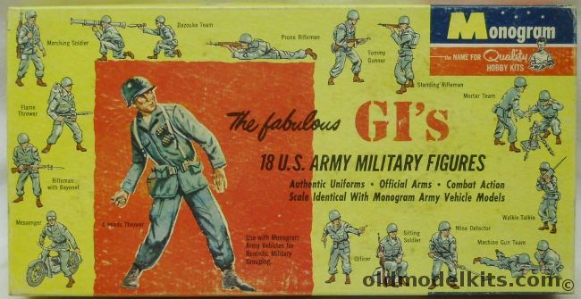 Monogram 1/35 The Fabulous GIs - 18 US Army Military Figures, PM35-98 plastic model kit