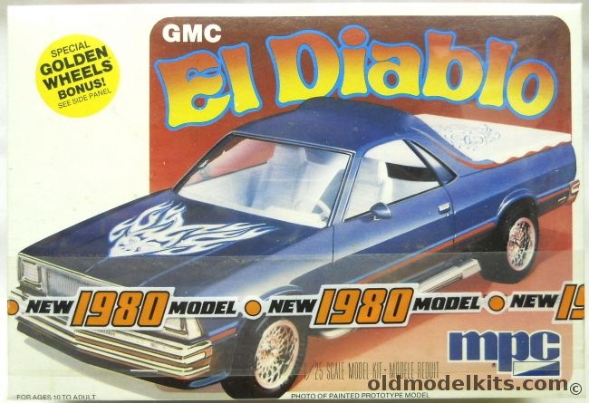 MPC El Diablo GMC / Chevrolet 1980 El Camino - Stock  Or Custom Versions, 1-0754 plastic model kit
