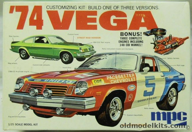 MPC 1/25 1976 Chevrolet Vega - Stock / Rally Racer / Street Machine, 1-7427-250 plastic model kit
