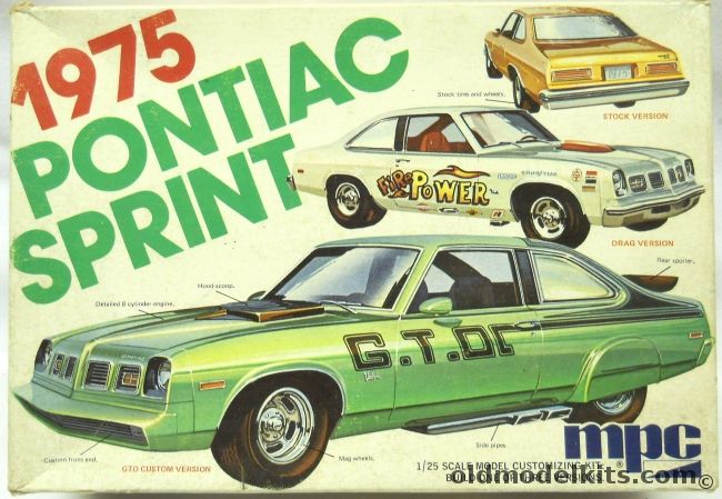 MPC 1/25 1975 Pontiac Sprint - Stock / Drag / GTO Custom Version, 1-7503 plastic model kit