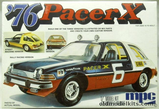 MPC 1/25 1976 Pacer X - Stock / Rally Racing Version / Street Machine, 1-7601 plastic model kit