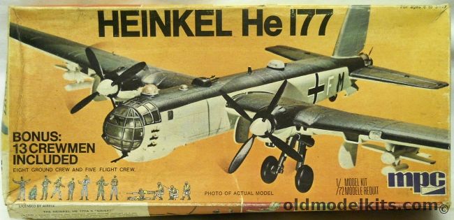 MPC 1/72 Heinkel He-177 A-5 Grief - With 13 Crewmen And HS293 Guided Missile, 2-0303 plastic model kit