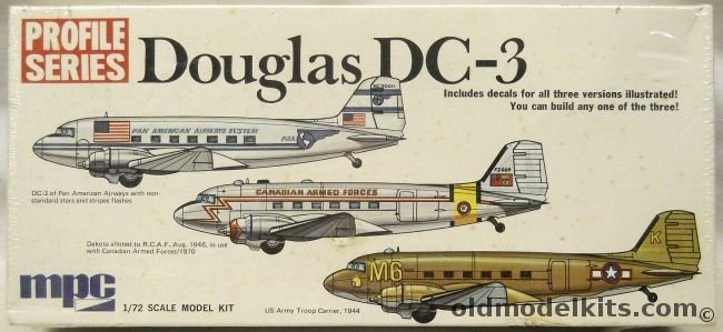 MPC 1/72 Douglas DC-3 Profile Series - Pan American Airways / Royal Canadian Air Force RCAF / 1944 US Army Troop C-47, 2-1512-150 plastic model kit