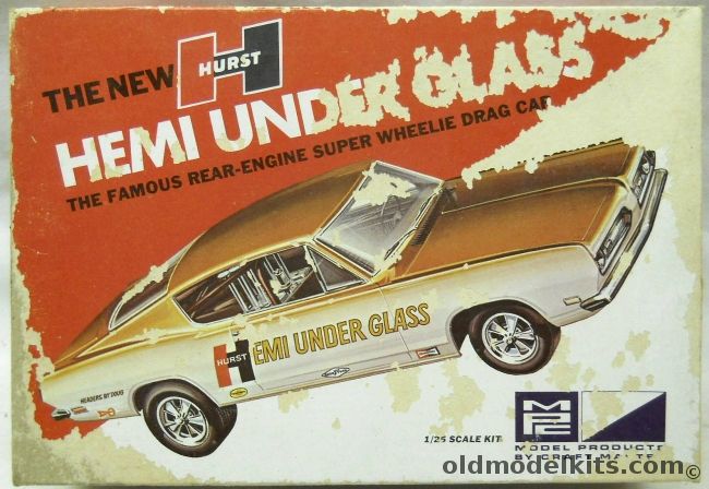 MPC 1/25 The New Hurst Hemi Under Glass - Plymouth Barracuda Super Wheelie Drag Car, 717-200 plastic model kit