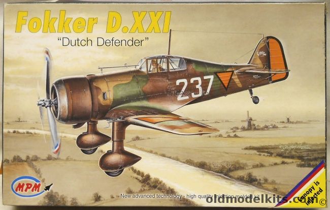 MPM 1/72 TWO Fokker D-XXI Dutch Defender - Netherlands 1st Fighter ...