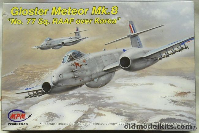 MPM 1/72 TWO Gloster Meteor Mk.8 - Austraila RAAF Over Korea - No77 Sq RAAF 'Constipated' 1951-53 / No.77 Sq 'Die-r-ear-pass-anything' 1952-54 / 77 Sq 'Marion' 1954 / 'Robin 1952 / MG 1953, 72543 plastic model kit