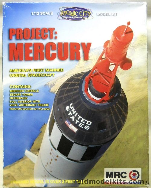 MRC 1/12 Project Mercury - Americas First Manned Orbital Spacecraft, 62001 plastic model kit