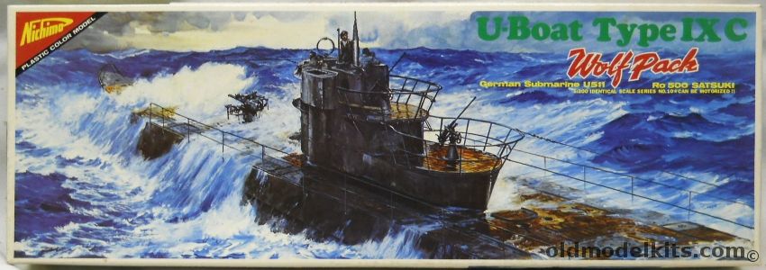 Nichimo 1/200 German U-Boat Type IXC Wolfpack U-107 - Motorized, U-2010 plastic model kit