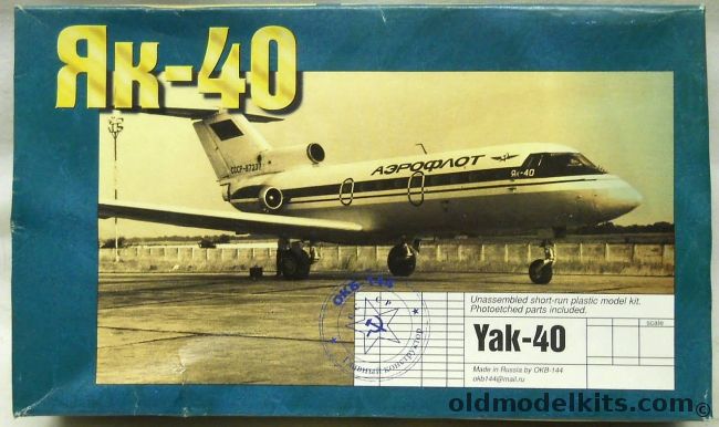 OKB-144 1/144 Yak-40 - Aeroflot Late / VVS / Czechoslovakian Airlines OK-EEF, 102 plastic model kit